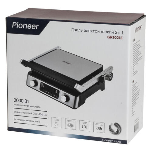 Купить Гриль Pioneer GR1021E серебристый  9058764. Характеристики, отзывы и цены в Донецке