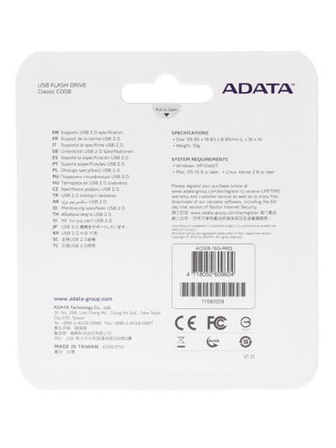 Купить Память USB Flash 16 ГБ ADATA C008  1098395. Характеристики, отзывы и цены в Донецке