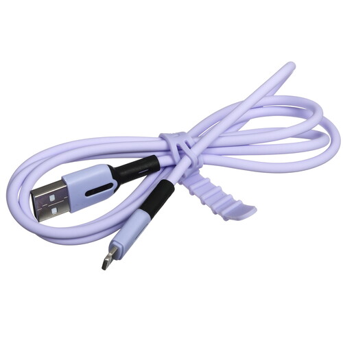 Купить Кабель круглый USAMS Lightning 8-pin - USB 2.0 Type-A фиолетовый 1 м  5480436. Характеристики, отзывы и цены в Донецке