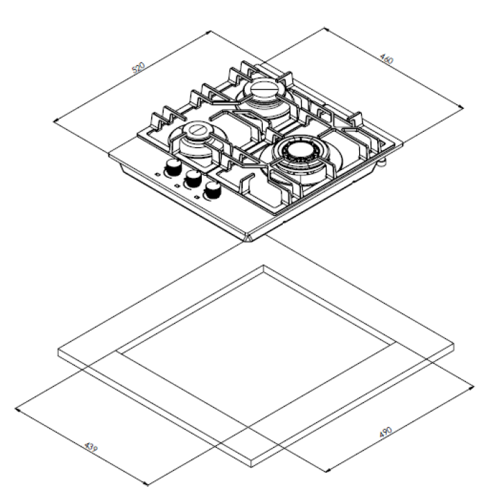 Купить Газовая варочная поверхность Weissgauff HGG 451 BERV  9100538. Характеристики, отзывы и цены в Донецке