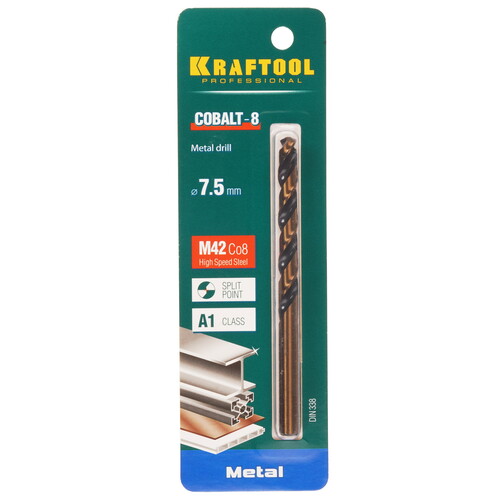 Купить Сверло спиральное KRAFTOOL 29656-7.5  9123290. Характеристики, отзывы и цены в Донецке