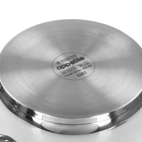 Купить Кастрюля Appetite Greta GS02603 6 л 24 см серебристый  9294705. Характеристики, отзывы и цены в Донецке