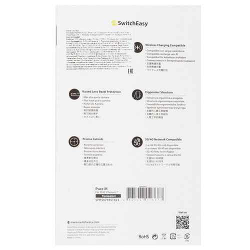 Купить Накладка  SwitchEasy Pure M для Apple iPhone 15 Plus прозрачный  9106826. Характеристики, отзывы и цены в Донецке