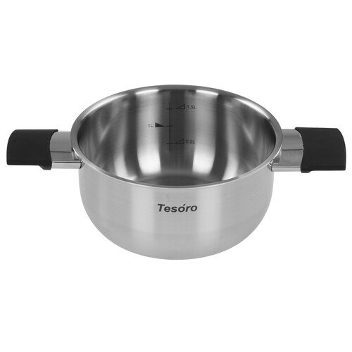 Купить Кастрюля Tesoro Modica КС520 2 л 18 см серебристый  9165215. Характеристики, отзывы и цены в Донецке