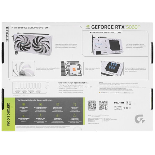 Купить Видеокарта GIGABYTE GeForce RTX 5060 Ti EAGLE ICE OC  5624844. Характеристики, отзывы и цены в Донецке