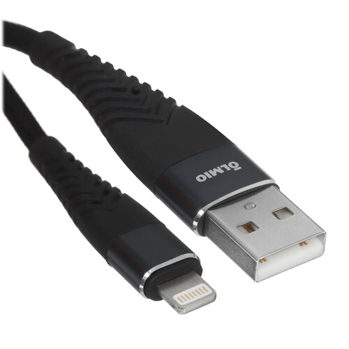 Купить Кабель круглый Olmio Lightning 8-pin - USB 2.0 Type-A черный 1.2 м  5466493. Характеристики, отзывы и цены в Донецке