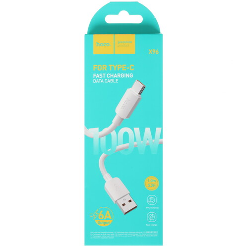 Купить Кабель круглый Hoco USB Type-C - USB 2.0 Type-A белый 1 м  5475048. Характеристики, отзывы и цены в Донецке