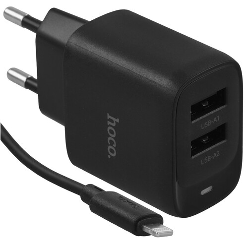 Купить Сетевое зарядное устройство Hoco C141A черный  5609279. Характеристики, отзывы и цены в Донецке