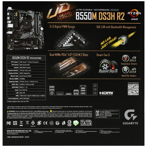 Купить Материнская плата GIGABYTE B550M DS3H R2  5627092. Характеристики, отзывы и цены в Донецке