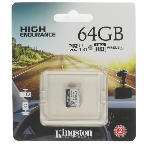 Купить Карта памяти Kingston High Endurance microSDXC 64 ГБ [SDCE/64GB]  1355215. Характеристики, отзывы и цены в Донецке