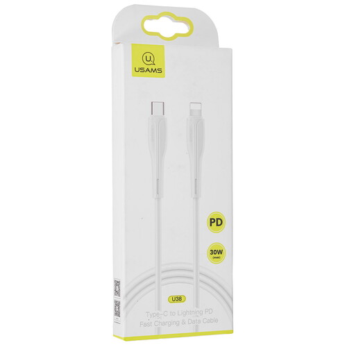 Купить Кабель круглый USAMS Lightning 8-pin - USB Type-C белый 1 м  5480434. Характеристики, отзывы и цены в Донецке