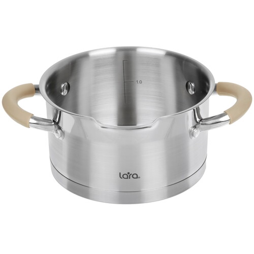 Купить Кастрюля Lara Берлин LR02-340 1.7 л 16 см серебристый  5453709. Характеристики, отзывы и цены в Донецке