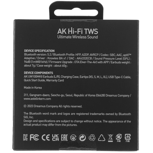 Купить Наушники TWS ASTELL&KERN AK UW100MKII  серый 2022  5445237. Характеристики, отзывы и цены в Донецке