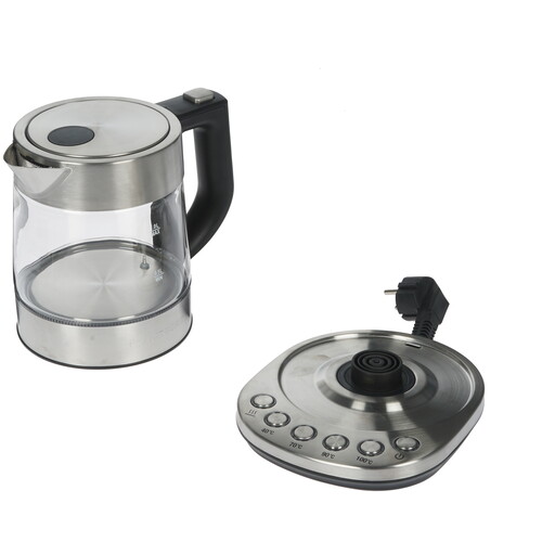 Купить Электрочайник Kitfort КТ-648 серебристый  8136642. Характеристики, отзывы и цены в Донецке