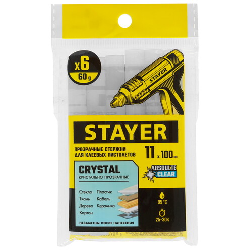 Купить Стержни клеевые STAYER 0682-H6 белый  9109275. Характеристики, отзывы и цены в Донецке