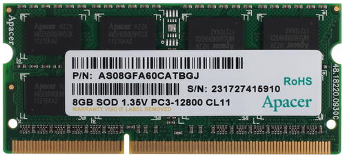 Купить Оперативная память SODIMM Apacer [DV.08G2K.KAM] 8 ГБ  1131662. Характеристики, отзывы и цены в Донецке