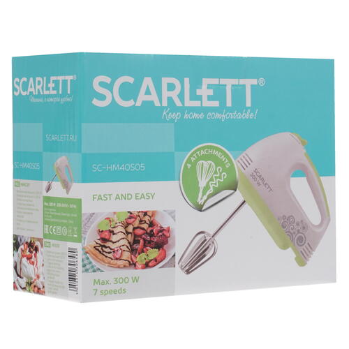 Купить Миксер Scarlett SC-HM40S05 белый  8153026. Характеристики, отзывы и цены в Донецке