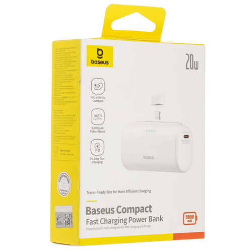Купить Портативный аккумулятор Baseus Compact Fast Chargin Power Bank iP Edition белый  5600121. Характеристики, отзывы и цены в Донецке