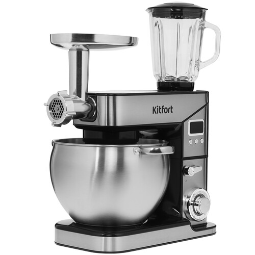 Купить Кухонная машина KITFORT КТ-3413 серебристый  9966356. Характеристики, отзывы и цены в Донецке