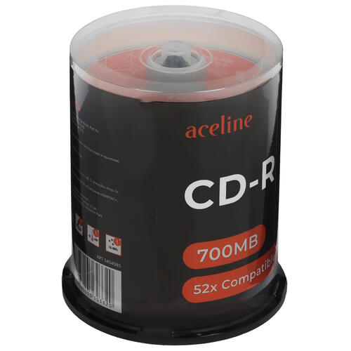 Купить CD-диск Aceline CD-R, 0.7 ГБ, Cake Box, 52x, 100 шт  5454985. Характеристики, отзывы и цены в Донецке