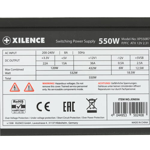 Купить Блок питания Xilence Red Wings 7 XN056 550W [XP550R7] черный  1387149. Характеристики, отзывы и цены в Донецке