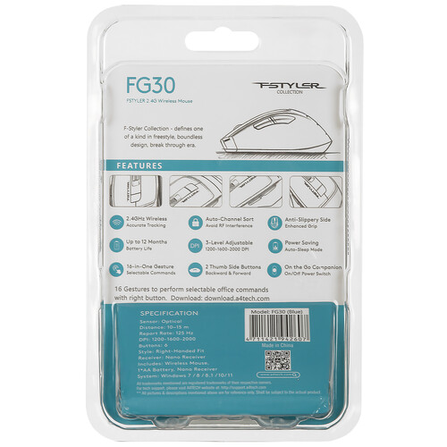 Купить Мышь беспроводная A4Tech Fstyler FG30  черный  9280328. Характеристики, отзывы и цены в Донецке