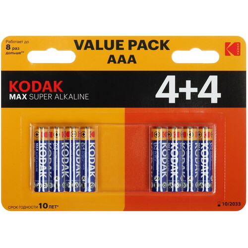 Купить Батарейка Kodak MAX SUPER AAA (LR03/FR03)  9253162. Характеристики, отзывы и цены в Донецке