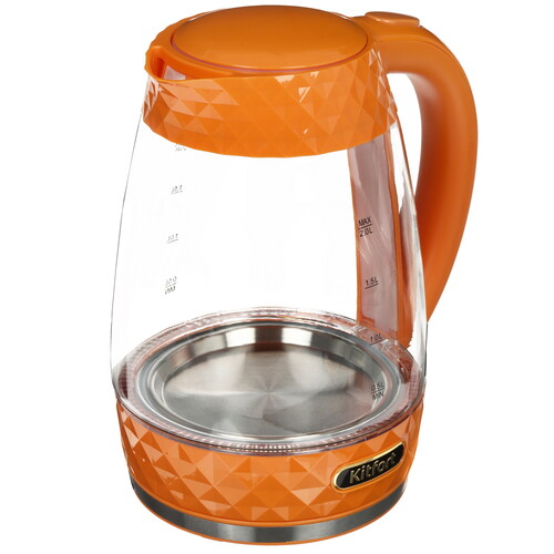 Купить Электрочайник Kitfort КТ-6123-4 оранжевый  5339018. Характеристики, отзывы и цены в Донецке