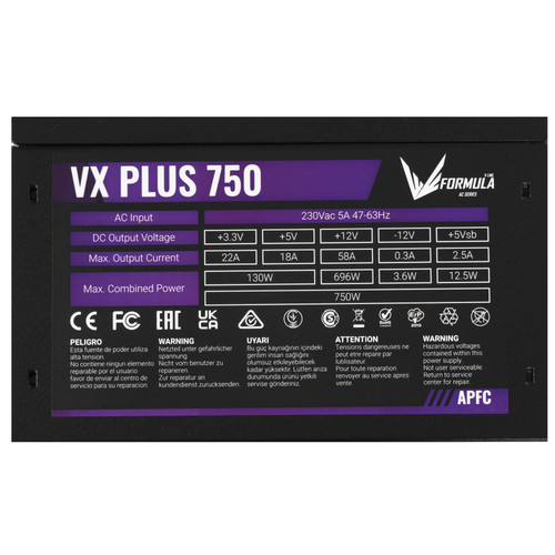 Купить Блок питания Formula VX PLUS 750 [VX PLUS 750W] черный  5614586. Характеристики, отзывы и цены в Донецке