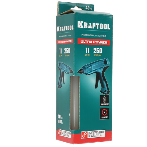 Купить Стержни клеевые KRAFTOOL 06848-40 Ultra Power прозрачный  9123112. Характеристики, отзывы и цены в Донецке
