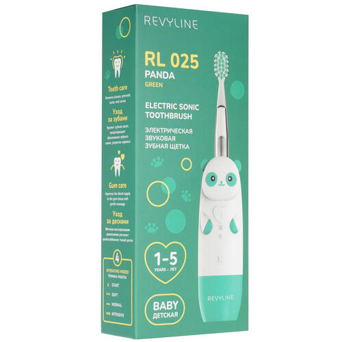 Купить Электрическая зубная щетка Revyline RL 025 Baby Panda зеленый  9081262. Характеристики, отзывы и цены в Донецке