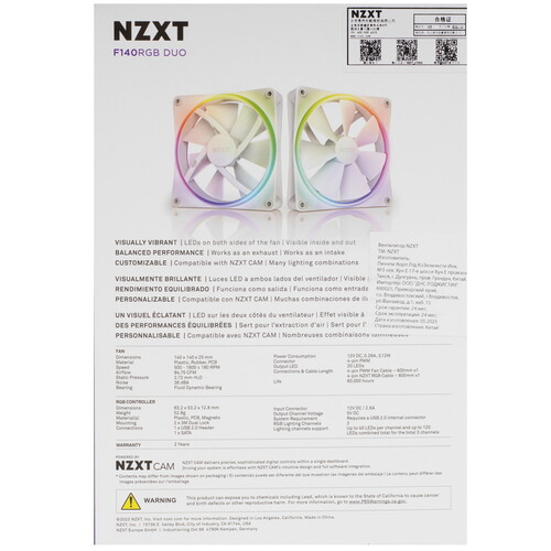 Купить Комплект вентиляторов NZXT F140 RGB DUO Double pack  5610394. Характеристики, отзывы и цены в Донецке