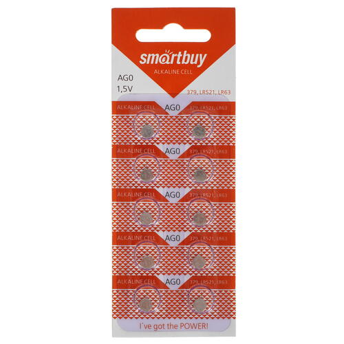 Купить Батарейка Smartbuy плоская / LR63 (AG0/G0/LR521/379A/179)  5035502. Характеристики, отзывы и цены в Донецке