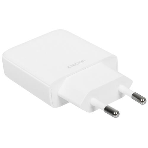 Купить Сетевое зарядное устройство DEXP GaN SuperSlim IET25CD белый  5429683. Характеристики, отзывы и цены в Донецке