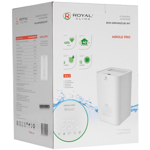 Купить Увлажнитель воздуха Royal Clima Airpole PRO RUH-ARP400/5.0E-WT  9153147. Характеристики, отзывы и цены в Донецке