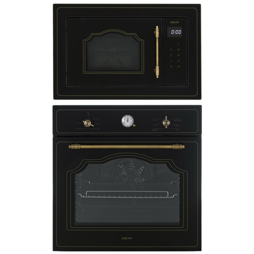 Купить Комплект духовой шкаф+СВЧ DEXP Rustic, черный  5941526. Характеристики, отзывы и цены в Донецке