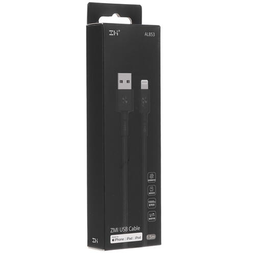 Купить Кабель круглый ZMI Lightning 8-pin - USB 2.0 Type-A черный 1.5 м  5099622. Характеристики, отзывы и цены в Донецке