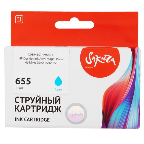 Купить Картридж Sakura CZ110AE (№655 Cyan) голубой  9159386. Характеристики, отзывы и цены в Донецке
