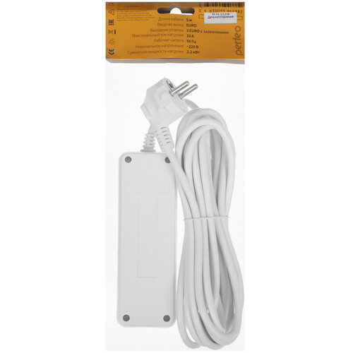 Купить Удлинитель Perfeo POWERMATE PF-PE-3/5.0-W белый  9172317. Характеристики, отзывы и цены в Донецке