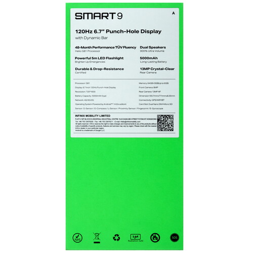 Купить 6.7" Смартфон Infinix SMART 9 64 ГБ серебристый  5488705. Характеристики, отзывы и цены в Донецке