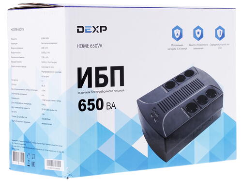Купить ИБП DEXP HOME 650VA  1009832. Характеристики, отзывы и цены в Донецке