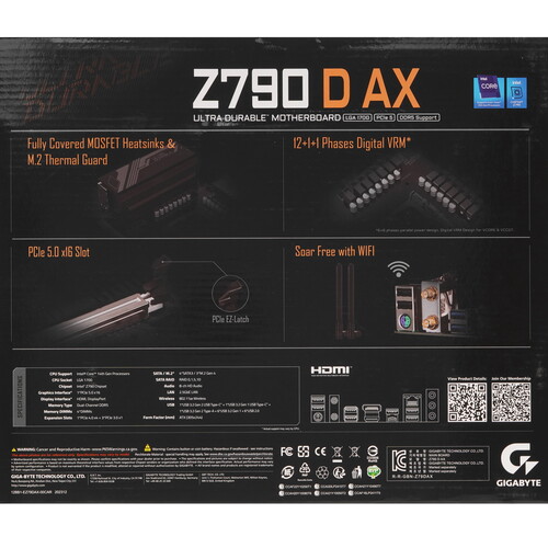 Купить Материнская плата GIGABYTE Z790 D AX  5453702. Характеристики, отзывы и цены в Донецке