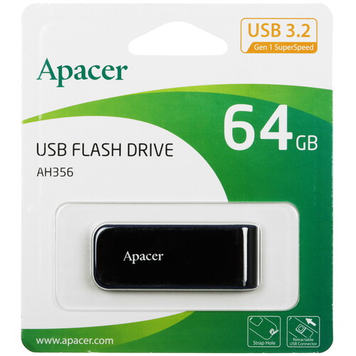 Купить Память USB Flash 64 ГБ Apacer AH356 [AP64GAH356B-1]  5456195. Характеристики, отзывы и цены в Донецке