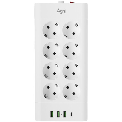 Купить Сетевой фильтр AGNI TP-FA4U8E-C белый  9289259. Характеристики, отзывы и цены в Донецке