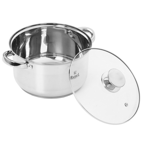 Купить Кастрюля Rashel Берта R-4700х 4.7 л 22 см серебристый  9320900. Характеристики, отзывы и цены в Донецке