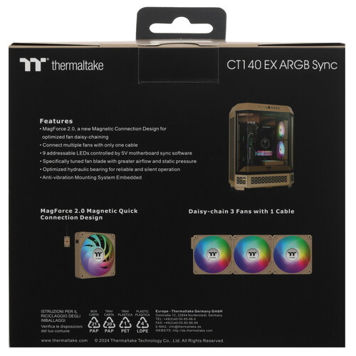 Купить Комплект вентиляторов Thermaltake CT140 EX ARGB Sync Gravel Sand  5608990. Характеристики, отзывы и цены в Донецке