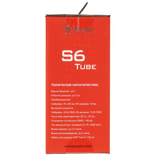 Купить Портативная колонка A4Tech Bloody S6 Tube, черный  5438032. Характеристики, отзывы и цены в Донецке