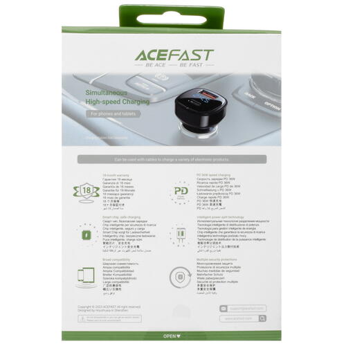 Купить Автомобильное ЗУ ACEFAST B4 черный  5415409. Характеристики, отзывы и цены в Донецке