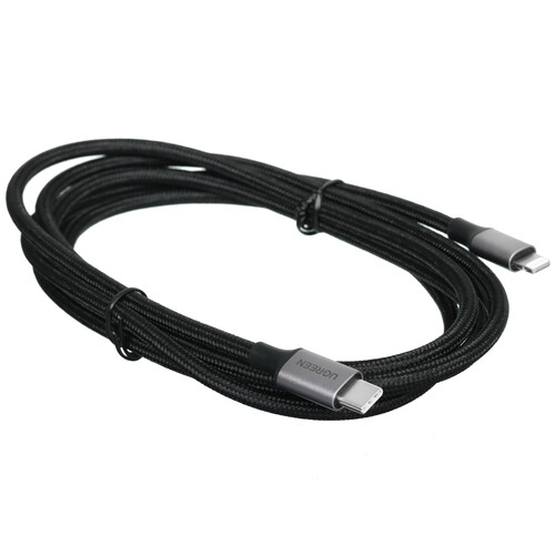 Купить Кабель круглый Ugreen Lightning 8-pin MFI - USB Type-C черный 2 м  9983459. Характеристики, отзывы и цены в Донецке