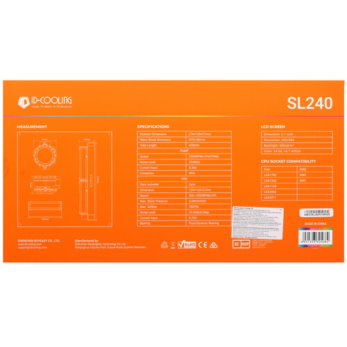 Купить Система охлаждения ID-COOLING SL240 черная  5430604. Характеристики, отзывы и цены в Донецке